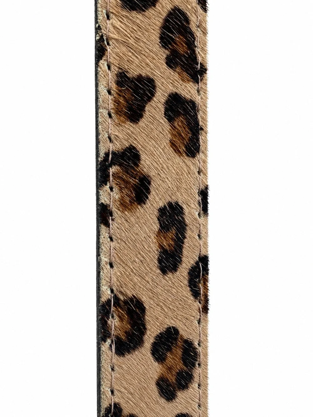 Leopard Print Haircalf Belt with Gold Buckle genuine leather size M